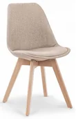Krzesła - Beżowe tapicerowane stylowe krzesło drewniane G2-A41 - miniaturka - grafika 1