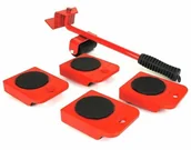 Kółka i bloczki - HI Zestaw kółek do przesuwania mebli, czerwono-czarny 429122 VidaXL - miniaturka - grafika 1