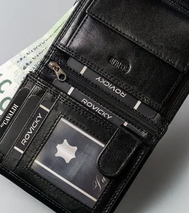 Cavaldi Portfel damski ze skóry naturalnej zamykany klapką, RFID - Portfele - miniaturka - grafika 7