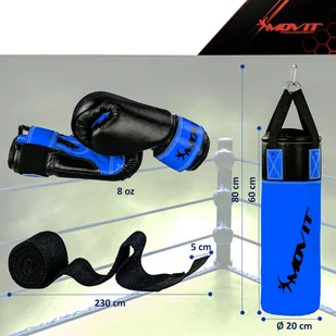 MOVIT WOREK BOKSERSKI RĘKAWICE BOKSERSKIE ZESTAW DZIECI 20040908 - Worki treningowe - miniaturka - grafika 3