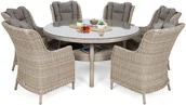 Meble ogrodowe - HOME &amp; GARDEN HOME & GARDEN Meble ogrodowe technorattanowe Bristol Round Elegant 150 cm Beige / Beige Melange 6+1 945513 - miniaturka - grafika 1