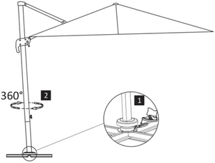 vidaXL Parasol wiszący z aluminiowym słupkiem, 300x300 cm, antracytowy - Parasole ogrodowe - miniaturka - grafika 9