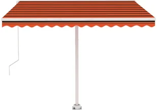 VidaXL Lumarko Ręcznie zwijana markiza z LED, 350x250 cm, pomarańczowo-brązowa - Markizy - miniaturka - grafika 5