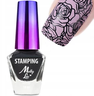 Molly Lac Lakier do stempli stamping CZARNY 10ml - Ozdoby do paznokci - miniaturka - grafika 2