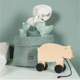 Jollein Kocyk River Knit, 100 x 150 cm, popielata zieleń Smits Assen - Koce i narzuty dla dzieci - miniaturka - grafika 3