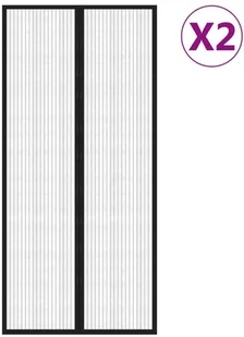 VidaXL Lumarko Moskitiera na drzwi z magnesami, 2 szt., czarna, 220x110 cm! 314688 VidaXL - Moskitiery - miniaturka - grafika 3