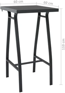 vidaXL 3-cz zestaw mebli barowych do ogrodu czarno-szary 3073573 - Pozostałe meble ogrodowe - miniaturka - grafika 6