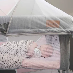 Soozly  Łóżeczko turystyczne z moskitierą Szary 64655 - Łóżeczka i kojce - miniaturka - grafika 5