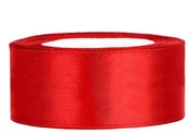 Pasmanteria - PartyDeco Tasiemka satynowa, czerwona, 25 mm / 25 m TS25-007 - miniaturka - grafika 1