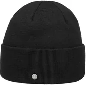 Czapki damskie - Merino Czapka z Mankietem GOTS by Lierys, czarny, One Size - miniaturka - grafika 1