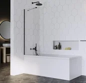 Parawany nawannowe - Radaway Idea Black PNJ Parawan nawannowy jednoczęściowy 50x150 cm profile czarne szkło przezroczyste 10001050-54-01 - miniaturka - grafika 1