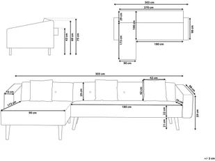 Beliani Beliani Sofa narożna prawostronna welur czarna rozkładana VADSO - Narożniki - miniaturka - grafika 3