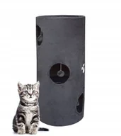 Drapaki dla kotów - Tuba Drapak Dla Kota 78CM Siwa Wieża Legowisko - miniaturka - grafika 1