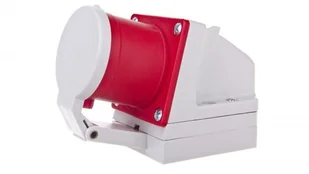 PCE Polska sp. z o.o. Wtyczka odbiornikowa z klapką 32A 4P 400V czerwona IP44 524-6d - Kostki, złączki, wtyczki - miniaturka - grafika 2