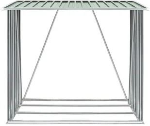 vidaXL Wiata na drewno, stal galwanizowana, 163 x 83 x 154 cm, zielona - Garaże i wiaty - miniaturka - grafika 6