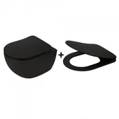 Miski WC - Deante Peonia Zero Zestaw Toaleta WC 51x36 cm bez kołnierza + deska wolnoopadająca czarny CDENZPW+CDENSOZ - miniaturka - grafika 1