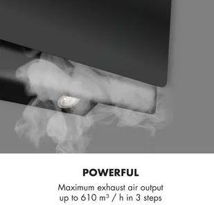 Klarstein Aurica 90 Czarny (CGCH3-Aurica-90-BL) - Okapy kuchenne - miniaturka - grafika 3