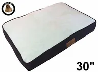 Sprzęt podróżny i transportery dla psów - Ellie-Bo Ellie-BO klatka psa 76,2 cm ze sztucznego futra Topping lub Box nośnik 71 cms x 48 cms łóżko dla psa brązowy Cord stron i kremowy - miniaturka - grafika 1
