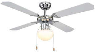 Globo Lighting LAMPOWENTYLATOR sufitowy CHAMPION 0309CSW metalowa OPRAWA plafon WIATRAK z regulacją obrotów mosiądz czarny biały 0309CSW - Wentylatory sufitowe - miniaturka - grafika 4