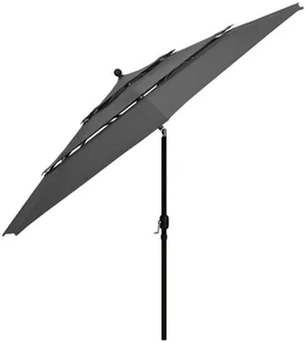 vidaXL 3-poziomowy parasol na aluminiowym słupku, antracytowy, 3,5 m 313878 - Parasole ogrodowe - miniaturka - grafika 4