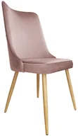 Krzesła - Atos Tapicerowane krzesło CYPRIAN 2 VELVET różowe/dąb z metalowymi nogami do salonu VICTOR-DAB-MG58 - miniaturka - grafika 1