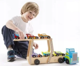 Melissa and Doug Laweta 6 Wyścigówek Drewniana 3L+ - Samochody i pojazdy dla dzieci - miniaturka - grafika 2