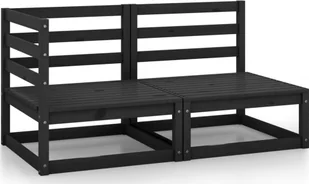 vidaXL 2-cz. zestaw wypoczynkowy do ogrodu, czarny, drewno sosnowe - Meble ogrodowe - miniaturka - grafika 2