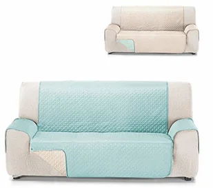 Cardenal Textil Cardenal Textil Rubin narzuta na sofę, dwukolorowa, dwustronna, akwamaryna/ecru, 3-osobowa Rubí - Narzuty - miniaturka - grafika 2