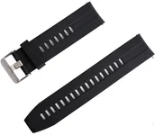 Akcesoria do smartwatchy - Cyfra.eu Pasek sportowy Wymienny pasek do smartwatcha 22 mm Czarny Wymienny pasek czarny silikon - miniaturka - grafika 1