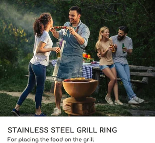 Blumfeldt Blumfeldt Savage 2.0 Rund, misa paleniskowa z grillem,  60 cm, stabilna podstawa, schowek na drewno GDI11-Sav2.0 Rund-RU - Paleniska ogrodowe - miniaturka - grafika 5