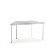Meble do szkół i przedszkoli - AJ Produkty Biurko BORS TRAPETS, 1200x600x720 mm, szary laminat, biały - miniaturka - grafika 1