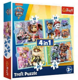 Trefl Puzzle 4w1 Wesołe pieski Psi Patrol - Puzzle - miniaturka - grafika 2