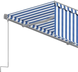 VidaXL Lumarko Automatycznie zwijana markiza z zasłoną, 4x3 m, niebiesko-biała 3069306 VidaXL - Markizy - miniaturka - grafika 6
