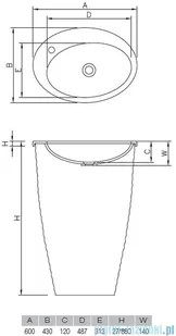 Vayer Vayer Bumerang 60x43cm Umywalka wolnostojąca H=88 | - Umywalki - miniaturka - grafika 3