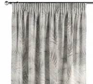 Zasłony - Dekoria Zasłona na taśmie marszczącej 1 szt. beżowo kremowe liście palmy na białym tle w 1szt 130 × 260 cm Gardenia 300-142-14 - miniaturka - grafika 1