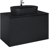 Szafki łazienkowe - Elita 168387 SZAFKA GLAM 90 1S+1S BLACK MATT PDW - miniaturka - grafika 1