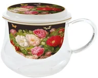 Filiżanki - Nuova R2S Easy life KUBEK SZKLANY Z PORCELANOWYM ZAPARZACZEM Victorian Garden (353 VICT) 353 VICT - miniaturka - grafika 1