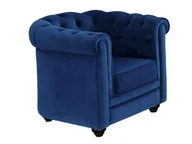 Fotele - Vente-Unique Fotel CHESTERFIELD - Welur w odcieniu niebieskim królewskim - miniaturka - grafika 1