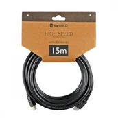 Kable - 4World Kabel HDMI wysoka prędkość z ethernetem 15m czarny (17690K) - miniaturka - grafika 1