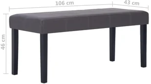 vidaXL Ławka, 106 cm, szara, sztuczna skóra vidaXL - Ławki do przedpokoju - miniaturka - grafika 8