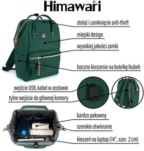 Himawari Plecak Himawari nr 8 (laptop+USB) - Torby na laptopy - miniaturka - grafika 11
