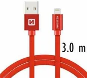 Ładowarki do telefonów - Swissten przewód do transmisji danych TEXTILE USB LIGHTNING 3m CZERWONY 71527601 # Wpisz kod MDC5PL22 i uzyskaj dodatkowe 25 % rabatu na ten produkt promocja do 17.05.2020 - miniaturka - grafika 1