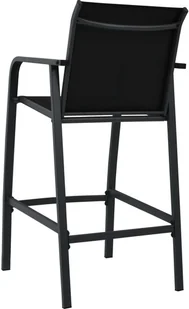 vidaXL Ogrodowe krzesła barowe, 4 szt., szare, tworzywo textilene - Fotele i krzesła ogrodowe - miniaturka - grafika 5