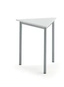 Meble do szkół i przedszkoli - AJ Produkty Biurko SONITUS TRIANGEL, 700x700x720 mm, biały laminat, szary aluminium - miniaturka - grafika 1