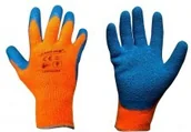 Rękawice robocze - LAHTI PRO Rękawice ochronne ocieplane powlekane lateksem pomarańczowe rozmiar 8 L250208K LPL250208K - miniaturka - grafika 1
