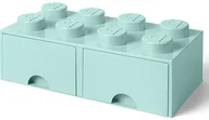 Pojemniki na zabawki - Lego Pojemnik "Brick 8" w kolorze błękitnym z szufladami - 50 x 18 x 25 cm - miniaturka - grafika 1