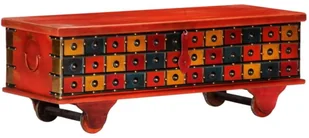 vidaXL Skrzynia czerwona, 110 x 40 x 40 cm, lite drewno akacjowe - Inne meble do salonu - miniaturka - grafika 10