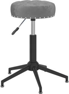 vidaXL Obrotowe krzesło biurowe, ciemnoszare, tapicerowane aksamitem - Taborety i hokery - miniaturka - grafika 3