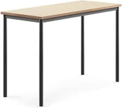 Meble do szkół i przedszkoli - AJ Produkty Stół SONITUS, 1400x600x900 mm, beżowe linoleum, antracyt - miniaturka - grafika 1