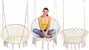 Huśtawka Fotel Bocianie Gniazdo Hamak 80 CM - Fotele ogrodowe wiszące - miniaturka - grafika 3